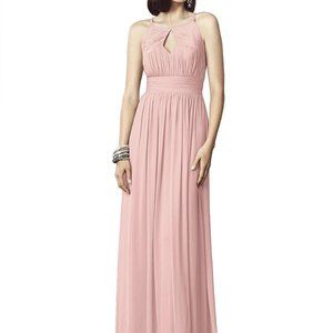Dessy 2906...Full Length, Chiffon Halter Dress....Rose......Size 18....NWT